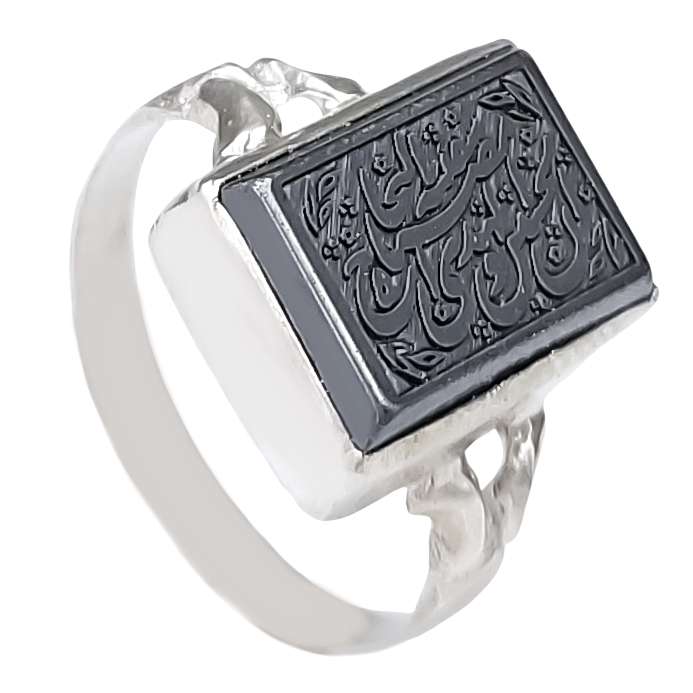 انگشتر نقره زنانه مدل حدید خطی حرز دار کد VA7684