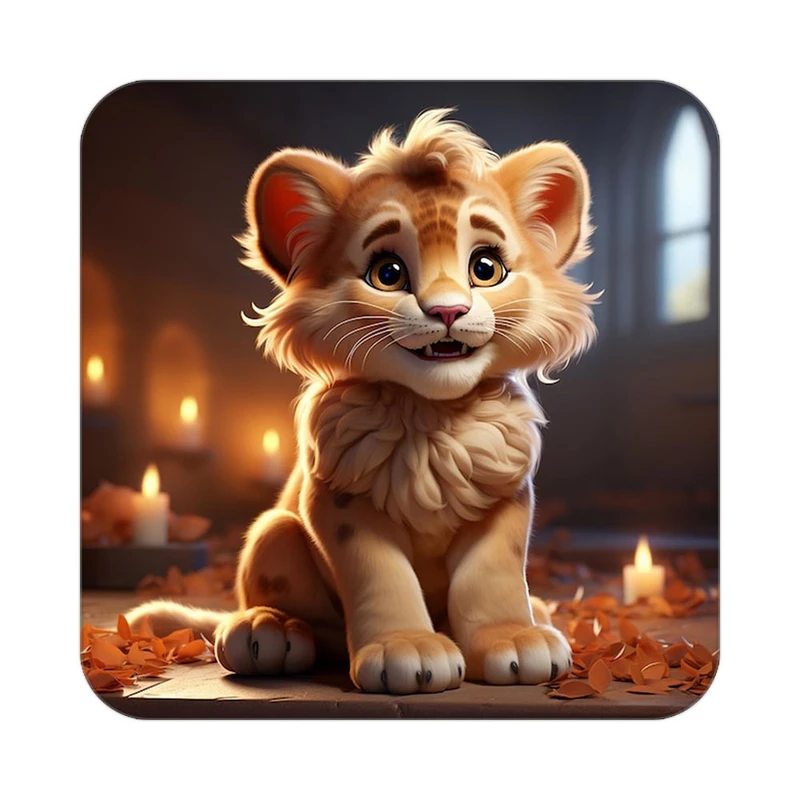 زیر لیوانی کاکتی طرح حیوانات کارتونی مدل mp28041