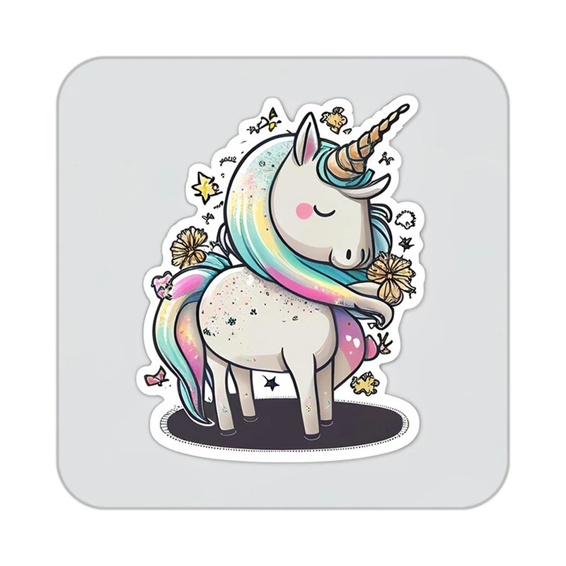 زیر لیوانی کاکتی طرح اسب تک شاخ و یونیکورن مدل mp32049