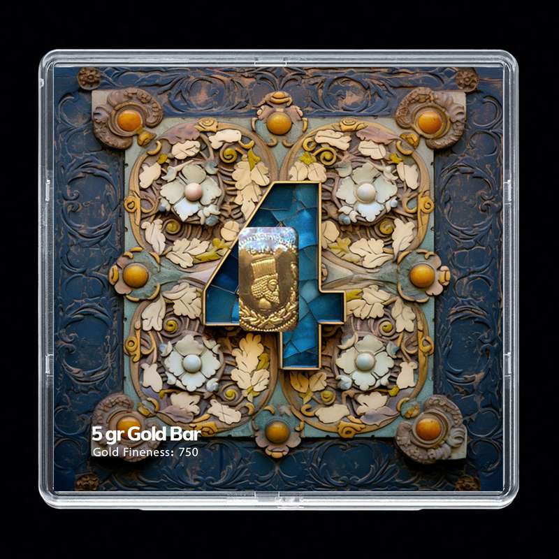 شمش طلا 18 عیار مدوپد مدل عدد 4 کد SG-10181