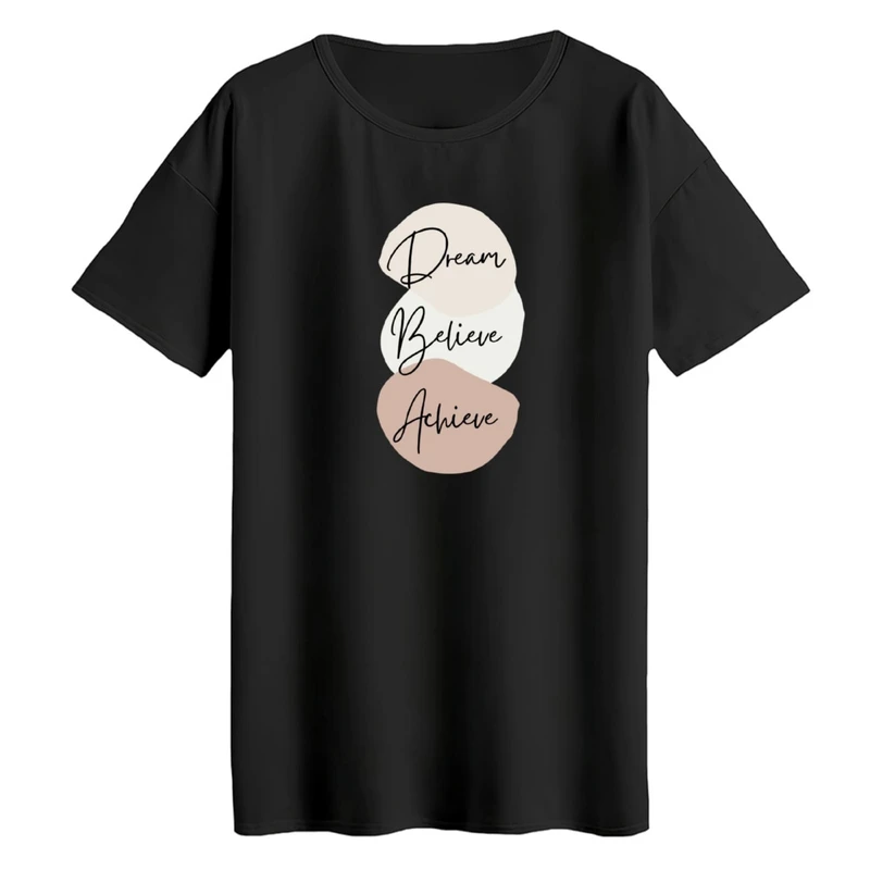 تی‌شرت لانگ آستین کوتاه زنانه مدل تکست مینیمال کد03