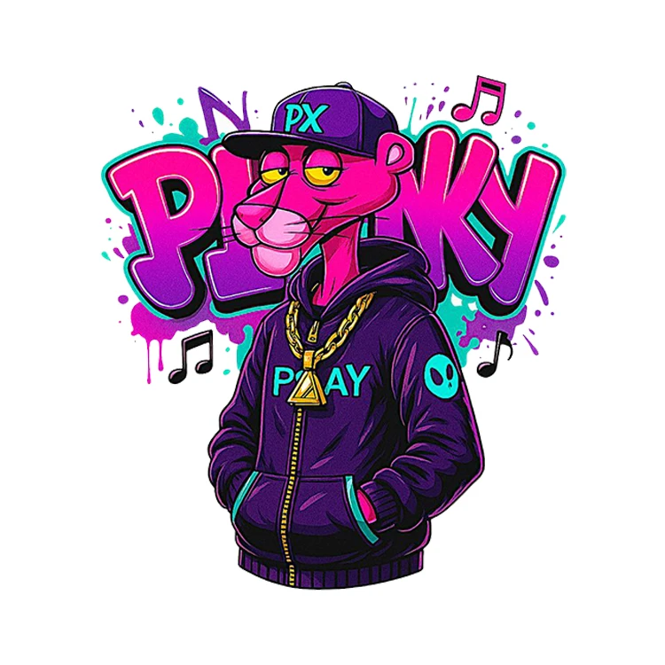 استیکر پارچه و لباس پاد آفرین مدل پلنگ صورتی کد 42