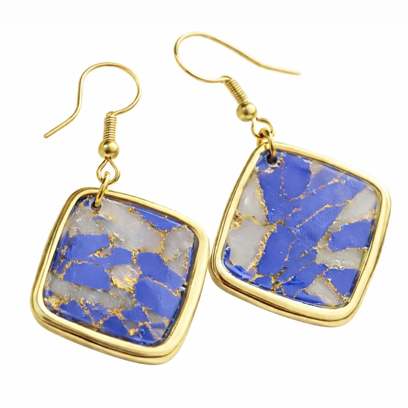 گوشواره آویز زنانه مدل سنگی ریرا 