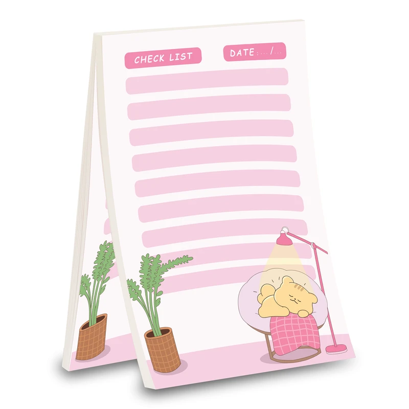 کاغذ یادداشت مدل چک لیست طرح گربه خوابالو