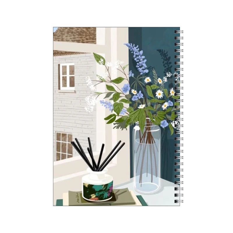 دفتر مشق 100 برگ بامبیلیپ طرح گلدان در کنار پنجره کد 2482214