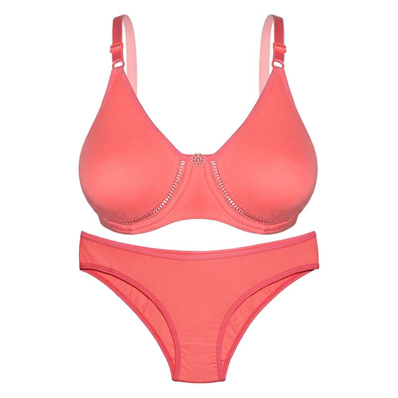 ست شورت و سوتین زنانه مدل دلنشین کد DEL204 رنگ گلبهی