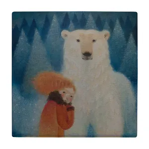 زیر لیوانی طرح دختر و خرس قطبی کد    2447122_71