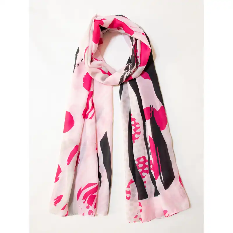 شال زنانه مدل نخ تابستانه طرح پلنگی کد ana-1308-001