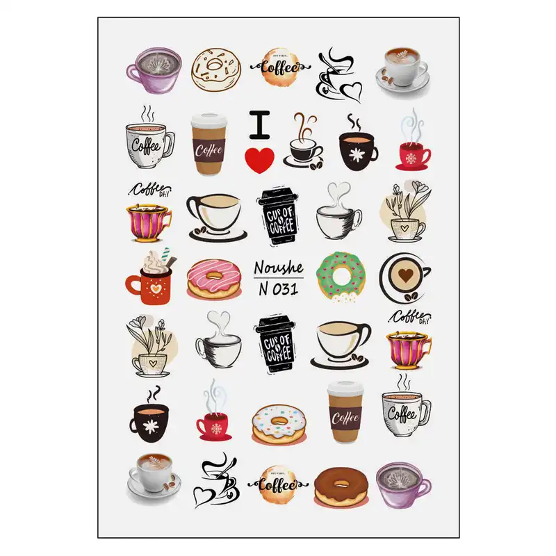 برچسب لنز ناخن مدل Coffee کد N031