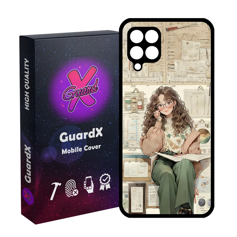 کاور گارد ایکس طرح دخترانه مدل  Glass10718 مناسب برای گوشی موبایل سامسونگ Galaxy A12/M12/F12