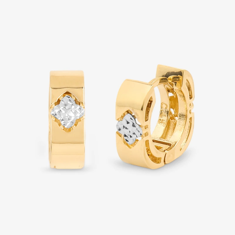 گوشواره کلیپسی طلا 18 عیار زنانه گلدم مدل E253003