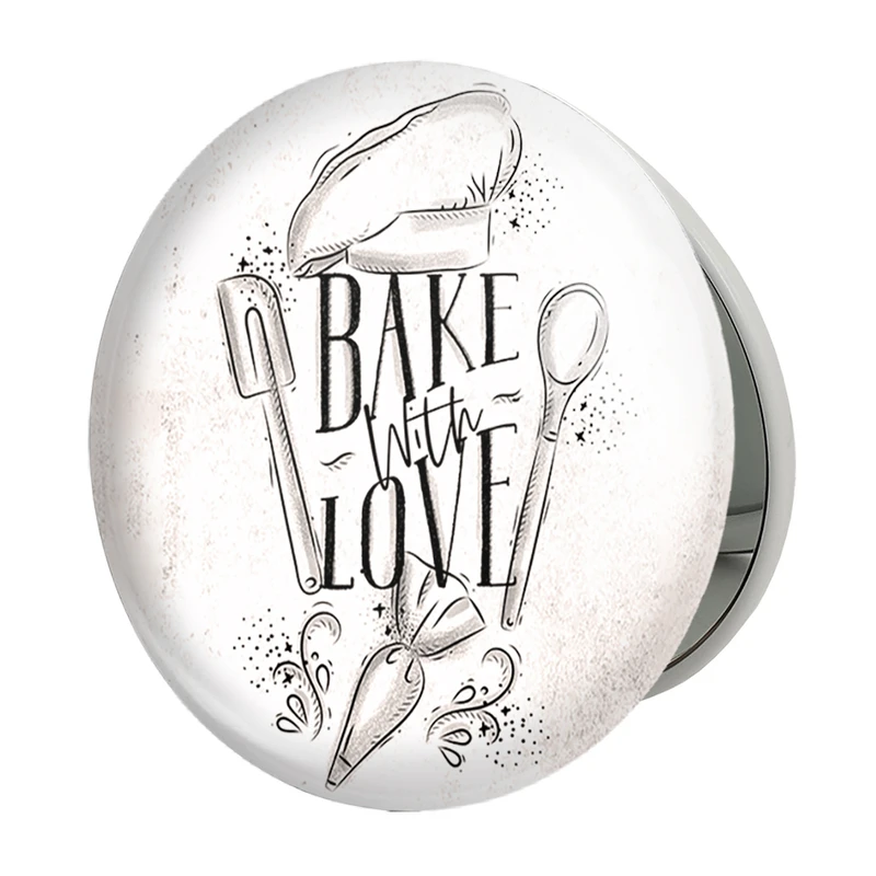 آینه جیبی خندالو طرح کیک و شیرینی پزی مدل تاشو کد 36667