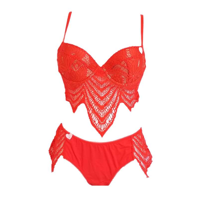 ست شورت و سوتین زنانه مدل گیپور