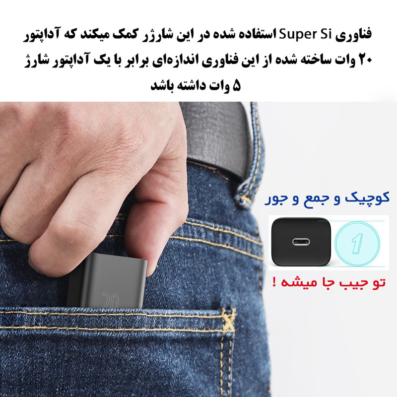 شارژر دیواری 20 وات بیسوس مدل CCCJGCE