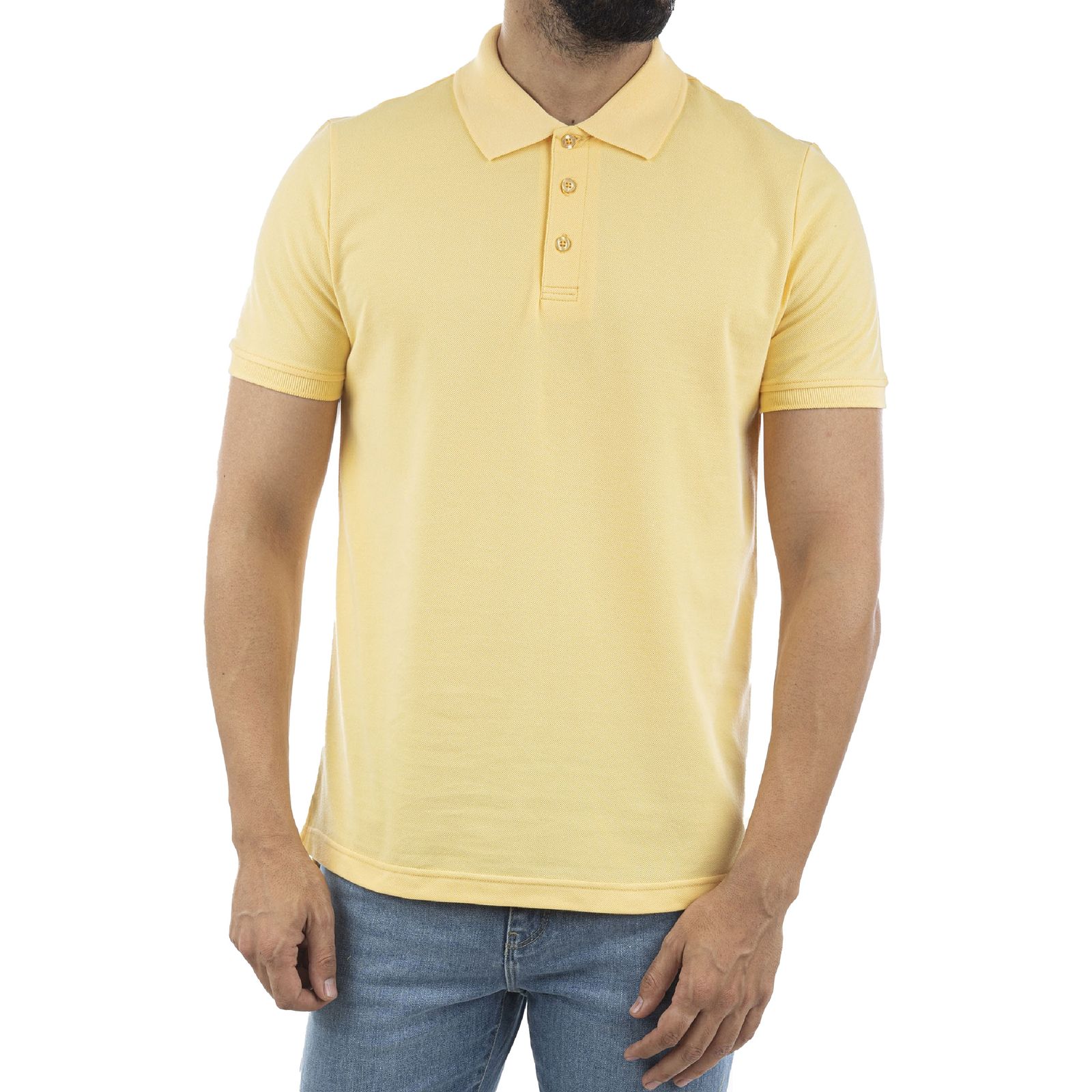 پولوشرت آستین کوتاه مردانه جوتی جینز مدل بیسیک کد 1551521 رنگ زرد روشن -  - 1