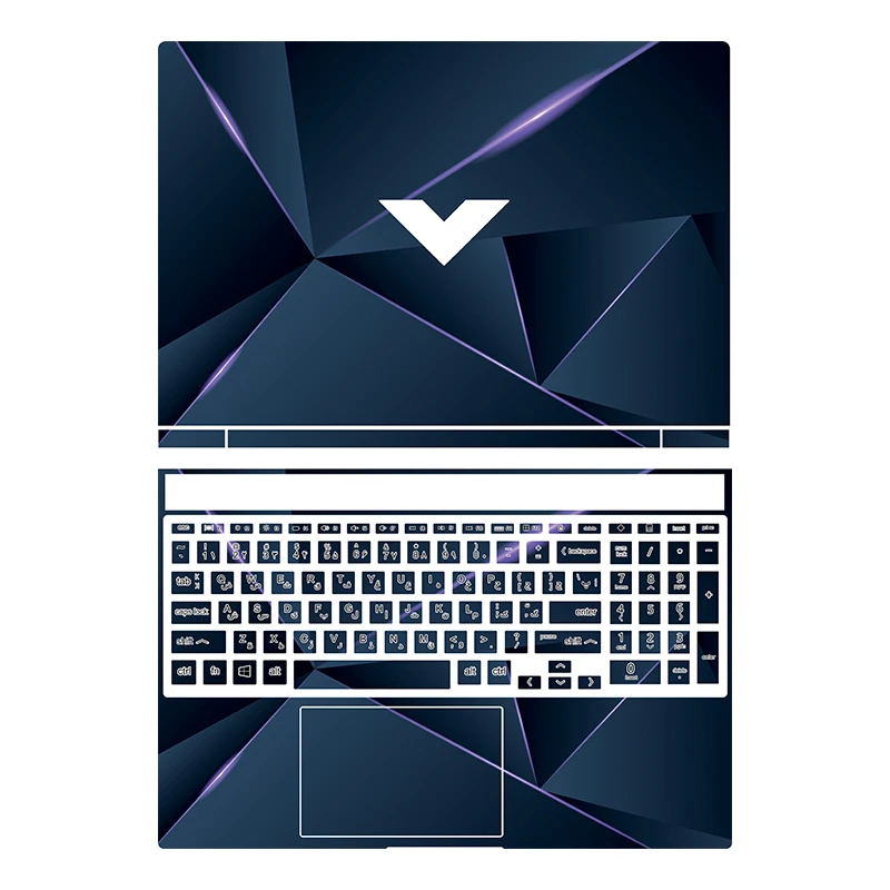 استیکر لپ تاپ توییجین و موییجین مدل هندسی 41 مناسب برای لپ تاپ اچ پی Victus 15-fa0031dx, fa0032dx به همراه برچسب حروف فارسی کیبورد
