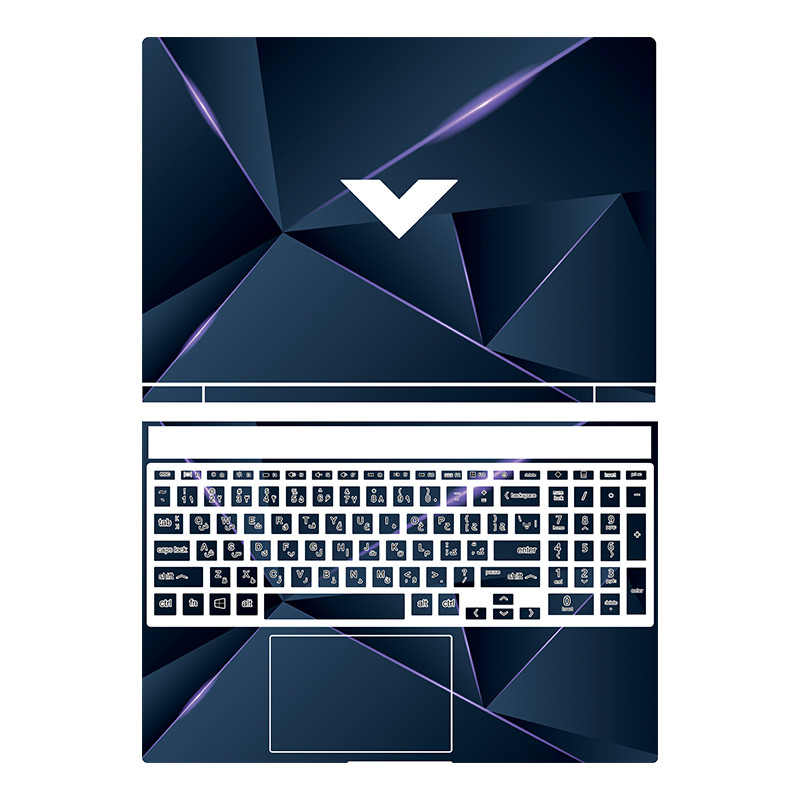 استیکر لپ تاپ توییجین و موییجین مدل هندسی 41 مناسب برای لپ تاپ اچ پی Victus 15-fa0031dx, fa0032dx به همراه برچسب حروف فارسی کیبورد