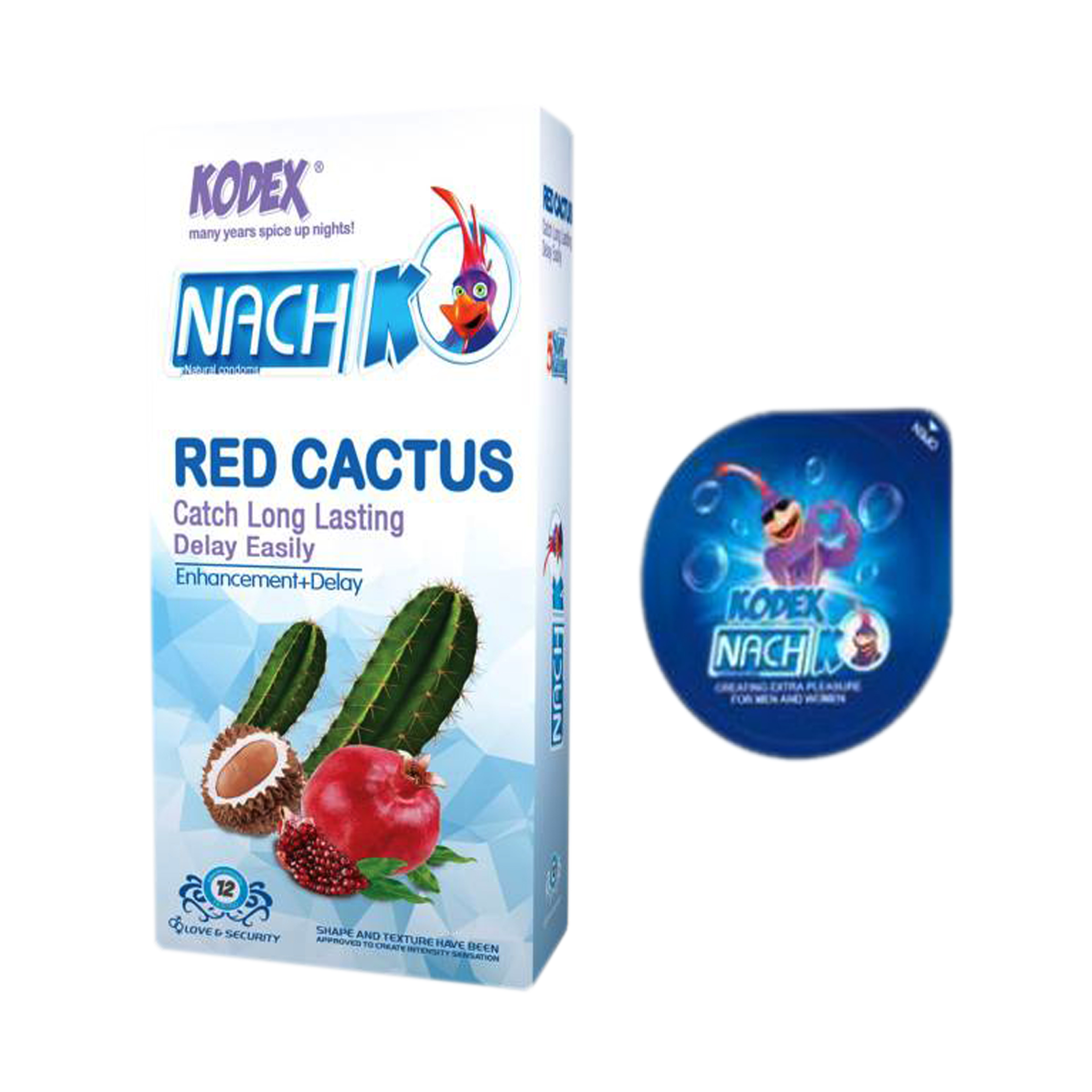 کاندوم ناچ کدکس مدل Red Cactus بسته 12 عددی به همراه کاندوم ناچ کدکس مدل بلیسر