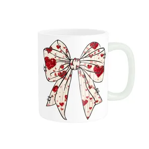 ماگ پاد آفرین مدل پاپیون فانتزی طرح قلب کیوت کد 989