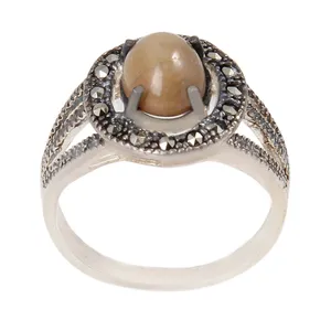 انگشتر نقره زنانه بازرگانی میلادی مدل سنگ اوپال کد AW_521