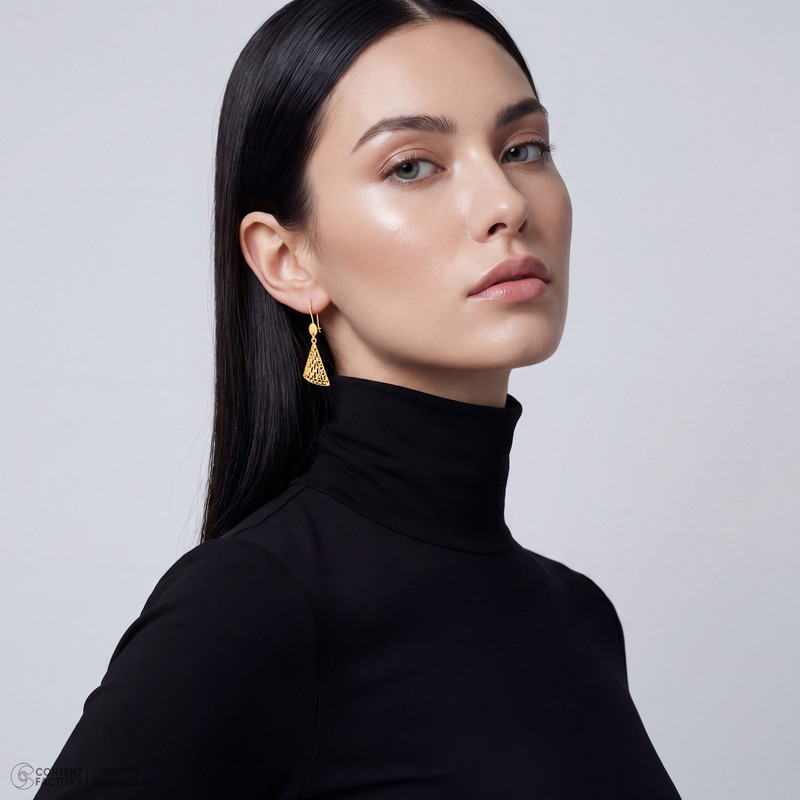 گوشواره عصایی طلا 18 عیار زنانه طلای صداقت مدل EM11 - 7