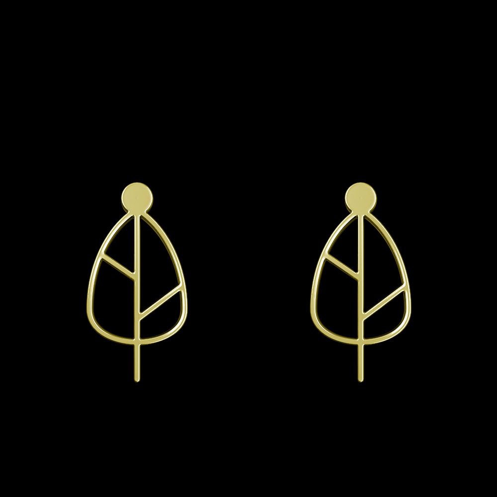 گوشواره طلا 18 عیار زنانه مدوپد مدل برگ کد GA1-15867 - - 1