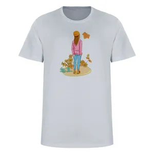 تی شرت آستین کوتاه زنانه مدل girl کد L350 رنگ طوسی