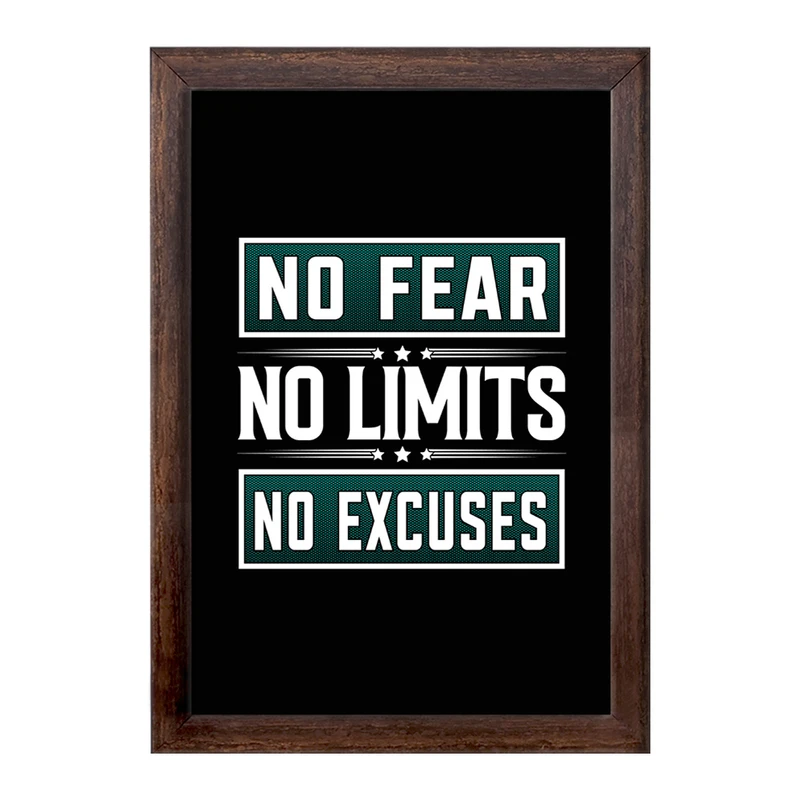 تابلو خندالو طرح No Fear No Limits No Excuses کد F1053