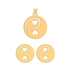 نیم ست طلا 18 عیار زنانه فرشته مدل یین و یانگ WHSL-000286