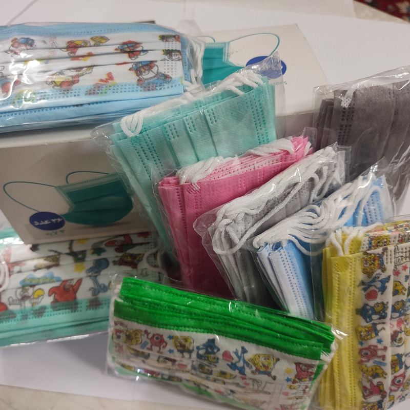 ماسک تنفسی کودک مدل رنگارنگ مجموعه ۱۰۰ عددی