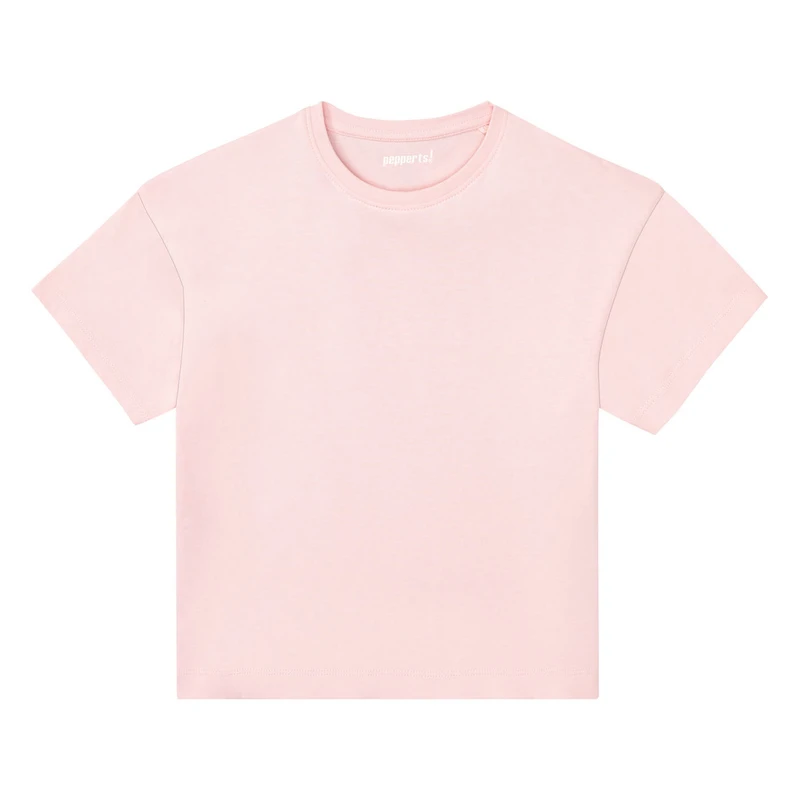 تی شرت آستین کوتاه دخترانه پیپرتس مدل کراپ ساده