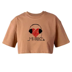 کراپ‌تاپ آستین کوتاه زنانه مدل موزیک کد L70 K