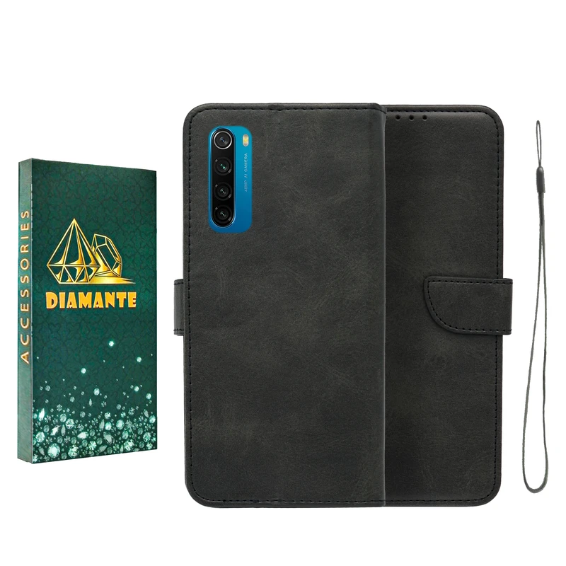 کیف کلاسوری دیامانته مدل bandaviz Gn مناسب برای گوشی موبایل شیائومی Redmi Note 8 به همراه بند آویز