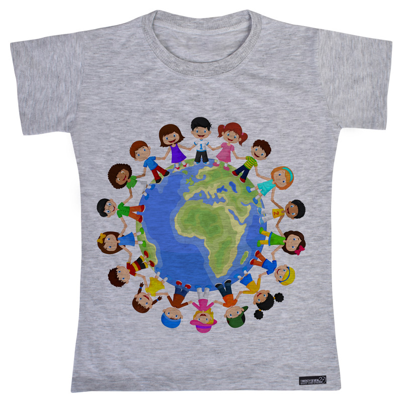تی شرت آستین کوتاه دخترانه 27 مدل Child on Earth کد MH805