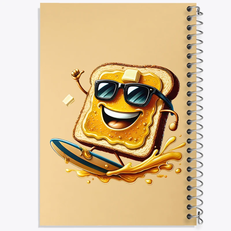 دفتر ژورنال نویسی 50 برگ خندالو مدل نقطه ای طرح نان تست کیوت کد N5941