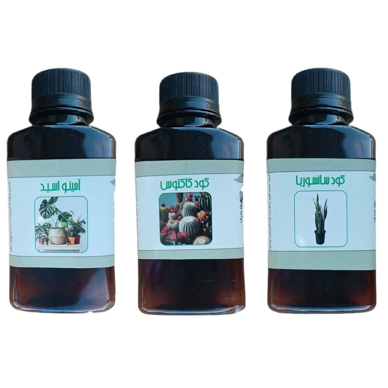 کود مایع امینو اسید و سانسوریا و کود کاکتوس مدل life drop حجم 110 میلی لیتر بسته 3 عددی