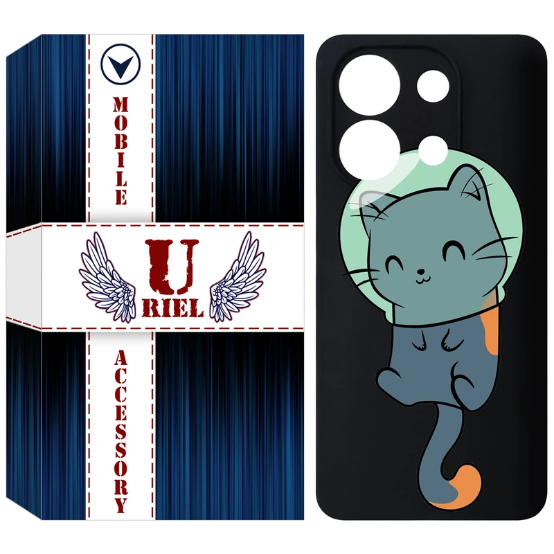 کاور یوریل قاب مدل KSH کد 61 طرح گربه مناسب برای گوشی موبایل شیائومی Redmi Note 13 4G