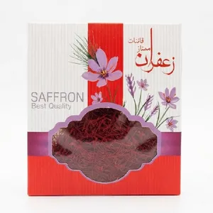 Premium Negin Saffron (1g) – Cellophane-wrapped in stylish cardboard packaging.