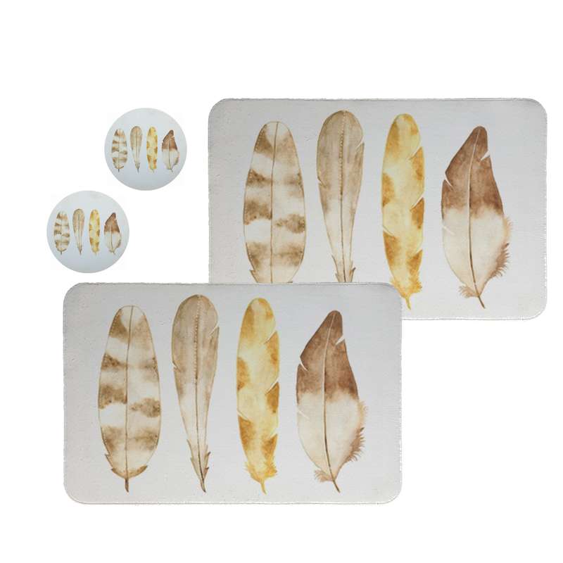 زیربشقابی طرح پر کد 8206 مجموعه 2عددی همراه زیرلیوانی