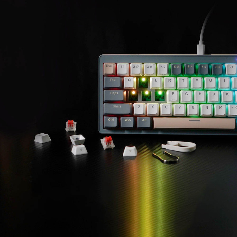 کیبورد بی سیم گیمینگ فنتک مدل Atom pro63 MK912Blueswitch