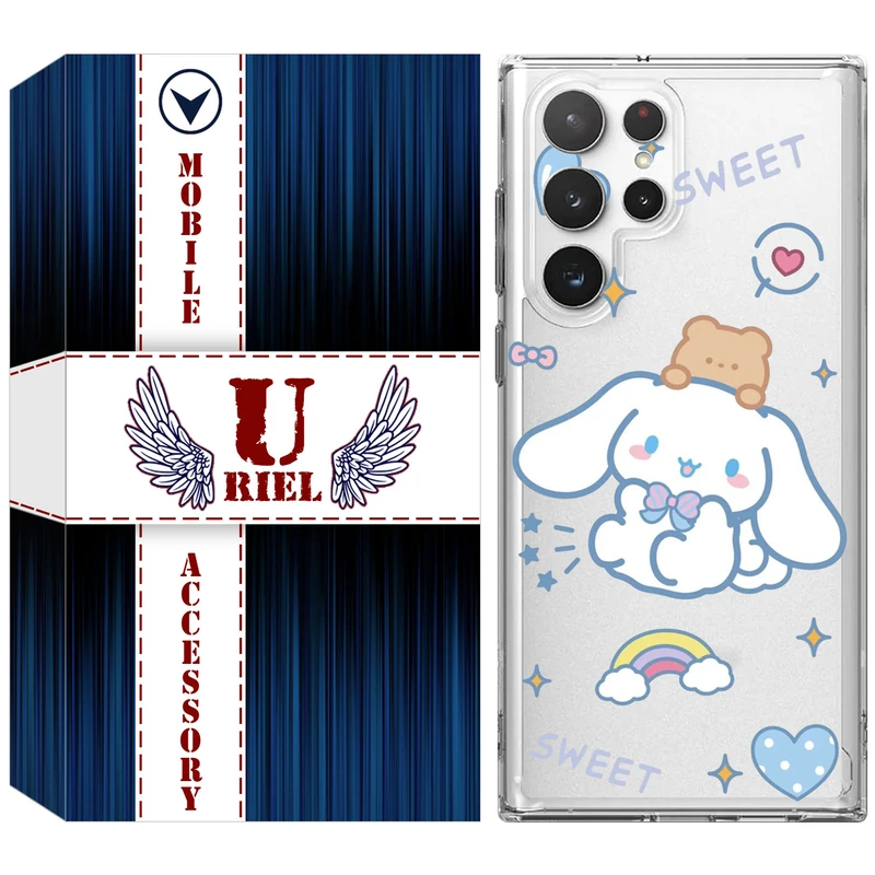 کاور یوریل مدل Clear کد 24 طرح خرگوش بامزه مناسب برای گوشی موبایل سامسونگ Galaxy S22 Ultra
