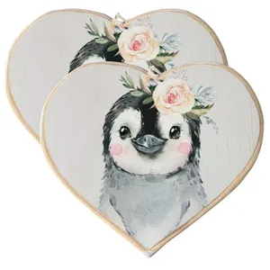 دستگیره قلبی شمسه نگار مدل پنگوئن کد 25 مجموعه 2 عددی