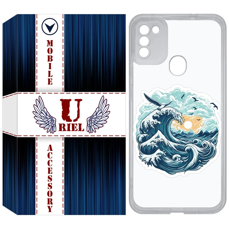 کاور یوریل قاب مدل Clear کد 99 طرح موج دریا مناسب برای گوشی موبایل سامسونگ Galaxy A11 / M11