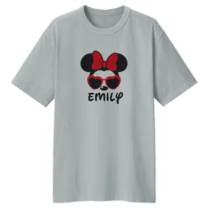 تی شرت لانگ آستین کوتاه زنانه مدل میکی موس کد LL80 رنگ طوسی