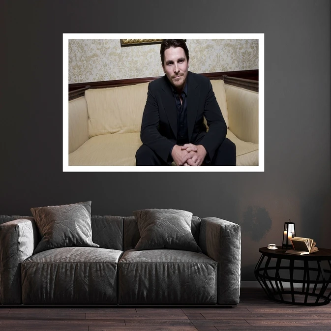 تابلو بکلیت طرح مشاهیر سینمای جهان کریستین بیل مدل قاب شاسی W-s10036