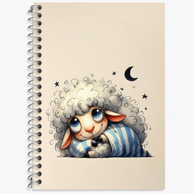 دفتر زبان 50 برگ خندالو مدل سه خط طرح گوسفند کیوت کد N5506