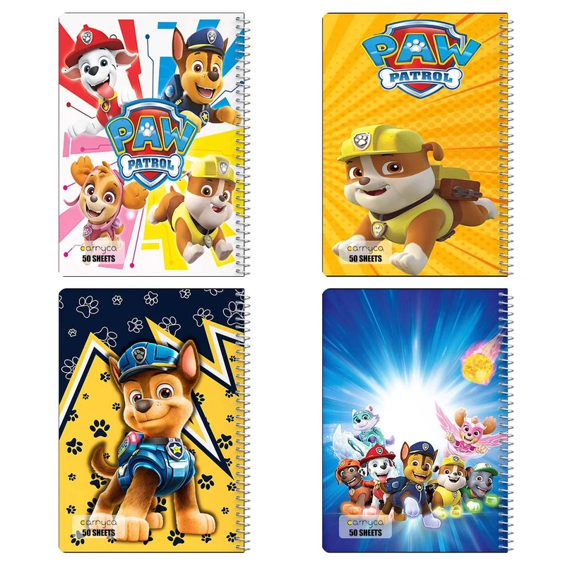 دفتر نقاشي 50 برگ کارنيکا طرح سگ های نگهبان paw patrol کد 74121 مجموعه 4 عددی