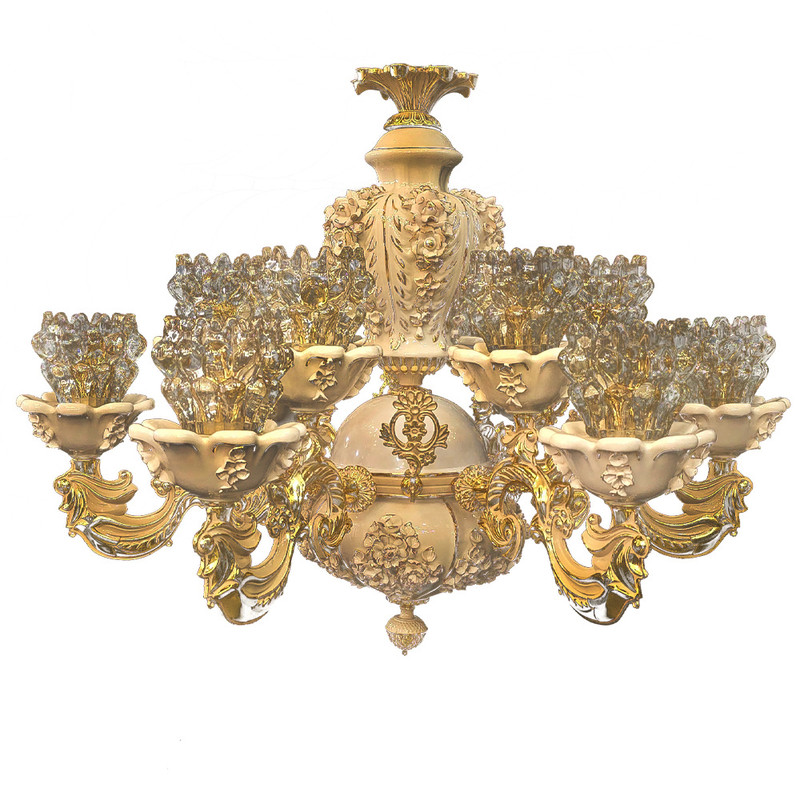 لوستر 10 شعله مدل آذرخش سرامیکی