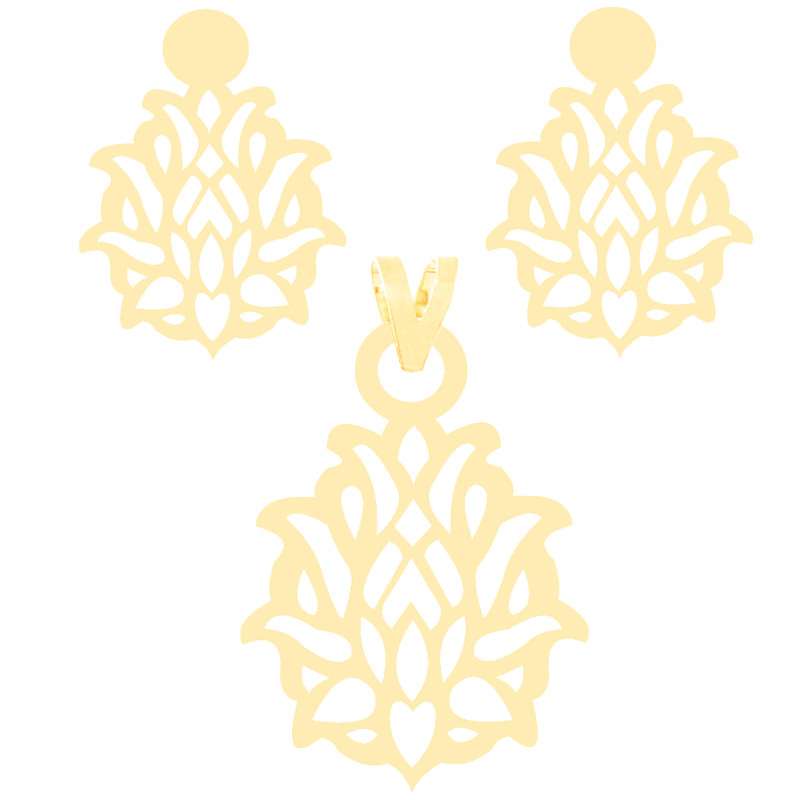 نیم ست طلا 18 عیار زنانه الن نار مدل اسليمي 8011