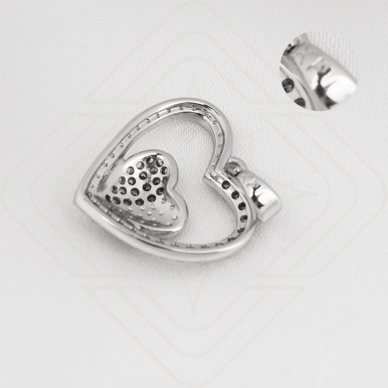 آویز گردنبند زنانه ژوپینگ مدل قلب تو در تو کد TP-327 آویز گردنبند زنانه ژوپینگ مدل قلب تو در تو کد TP-327